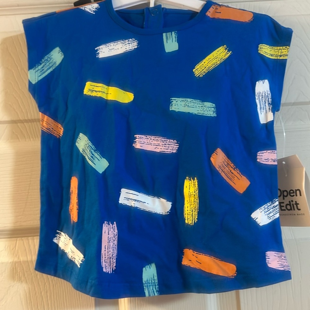 OPEN EDIT NORDSTROM MADE TEE: BLUE: NEW WITH TAGS: SIZE 24 MTH